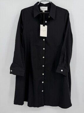 Pomander Place by Tuckernuck Women's Black Oxford Harris Shirt Dress sz M